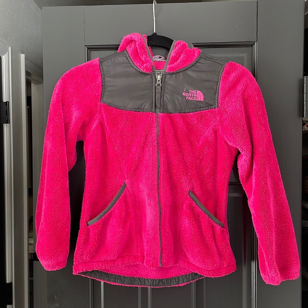 The North Face Girls Magenta Fleece Jacket Size small 7/8